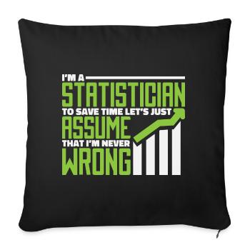 statistician - Sofa pillowcase 17,3'' x 17,3'' (45 x 45 cm) - black - Front