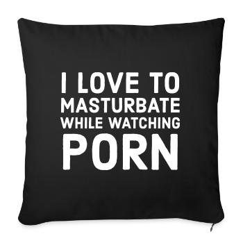 masturbation - Housse de coussin décorative 45 x 45 cm - noir - Devant