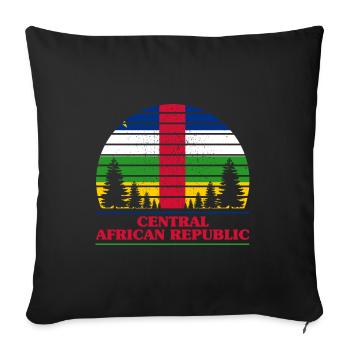 Central African Republic - Sofa pillowcase 17,3'' x 17,3'' (45 x 45 cm) - black - Front