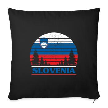 Slovenia - Sofa pillowcase 17,3'' x 17,3'' (45 x 45 cm) - black - Front