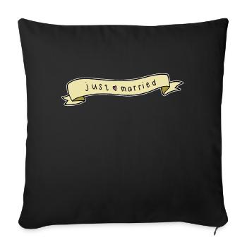 Just Married - Sofa pillowcase 17,3'' x 17,3'' (45 x 45 cm) - black - Front