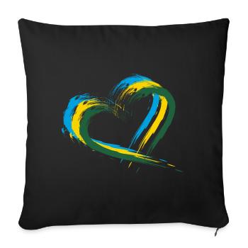Rwanda Coeur - Housse de coussin décorative 45 x 45 cm - noir - Devant