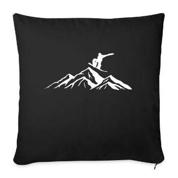 Snowboard Snowboarder - Housse de coussin décorative 45 x 45 cm - noir - Devant