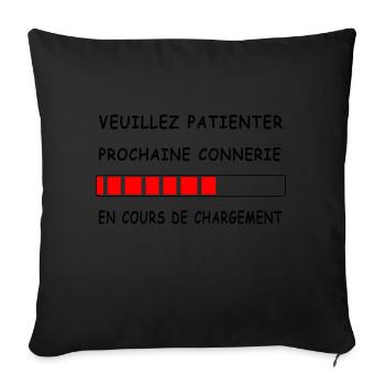 Veuillez patienter - Housse de coussin décorative 45 x 45 cm - noir - Devant