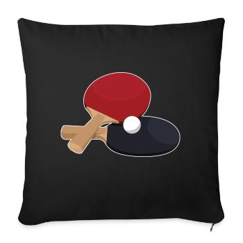 Tischtennis Tischtennisspieler Schmettern - Sofakissenbezug 45 x 45 cm - Schwarz - Vorne