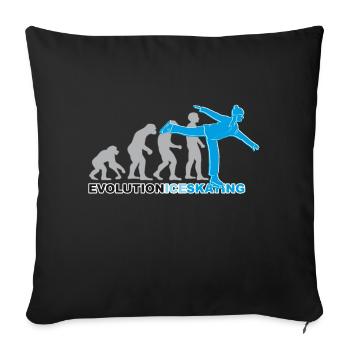 Evolution patinage sur glace, patinage sur glace, patinage sur glace - Housse de coussin décorative 45 x 45 cm - noir - Devant