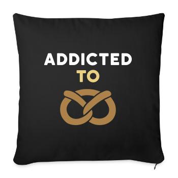 Addicted to pretzel (pretzel) - Sofa pillowcase 17,3'' x 17,3'' (45 x 45 cm) - black - Front