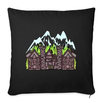 Austria Medieval Castle Fortress Fantasy Knights - Sofa pillowcase 17,3'' x 17,3'' (45 x 45 cm) - black - Front