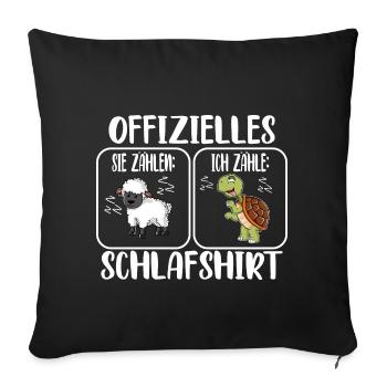 Schlafshirt Schildkröte - Sofakissenbezug 45 x 45 cm - Schwarz - Vorne