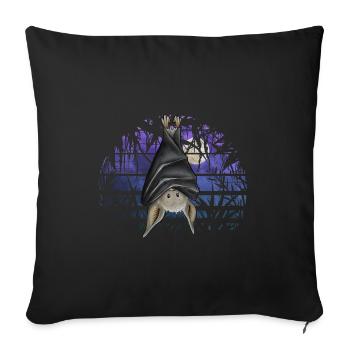 Casual Gothic Bat in Dark Blue Full Moon - Sofa pillowcase 17,3'' x 17,3'' (45 x 45 cm) - black - Front