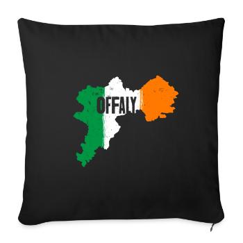 Offaly Ireland Flag | County Outline Map - Sofa pillowcase 17,3'' x 17,3'' (45 x 45 cm) - black - Front