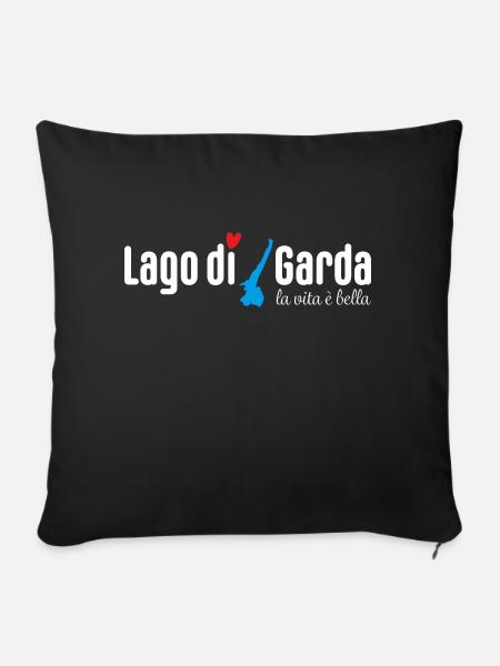Gardasee (white) - Sofakissenbezug 45 x 45 cm - Schwarz