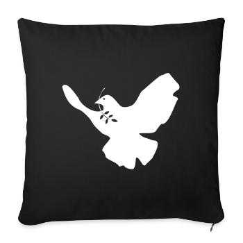 Colombe de la paix - Housse de coussin décorative 45 x 45 cm - noir - Devant