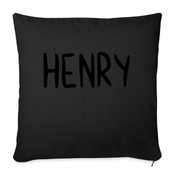 Henry Custom Name Font Text Birthday - Sofa pillowcase 17,3'' x 17,3'' (45 x 45 cm) - black - Front