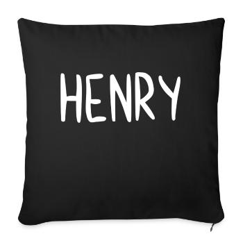 Henry Custom Name Font Text Birthday - Sofa pillowcase 17,3'' x 17,3'' (45 x 45 cm) - black - Front