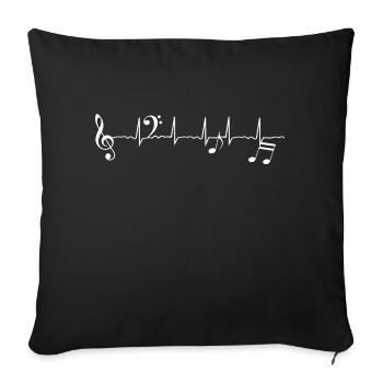 Heartbeat music heartbeat - Sofakissenbezug 45 x 45 cm - Schwarz - Vorne