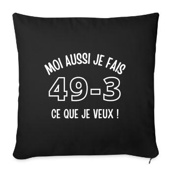 retraite, retraité, retraitée - Housse de coussin décorative 45 x 45 cm - noir - Devant