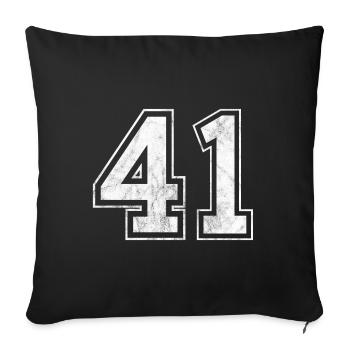 Number 41 - Sofa pillowcase 17,3'' x 17,3'' (45 x 45 cm) - black - Front
