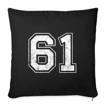 Number 61 - Sofa pillowcase 17,3'' x 17,3'' (45 x 45 cm) - black - Front