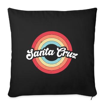 Santa Cruz Vintage Regenbogen Kreis - Sofakissenbezug 45 x 45 cm - Schwarz - Vorne