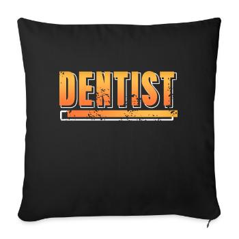 Vintage Dentist T-Shirt Designs Present Gift - Sofa pillowcase 17,3'' x 17,3'' (45 x 45 cm) - black - Front