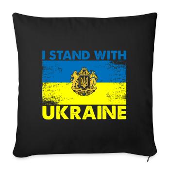 I Stand With Ukraine - Sofakissenbezug 45 x 45 cm - Schwarz - Vorne