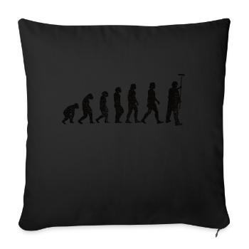 Peintre et Vernisseur Evolution Peinture au pinceau - Housse de coussin décorative 45 x 45 cm - noir - Devant
