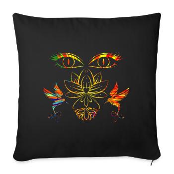 Zen face - Sofa pillowcase 17,3'' x 17,3'' (45 x 45 cm) - black - Front