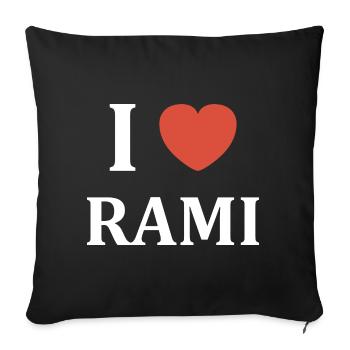 i love rami - Housse de coussin décorative 45 x 45 cm - noir - Devant
