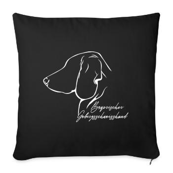 BAYERISCHER GEBIRGSSCHWEISSHUND Profil Hunde Hund - Sofakissenbezug 45 x 45 cm - Schwarz - Vorne
