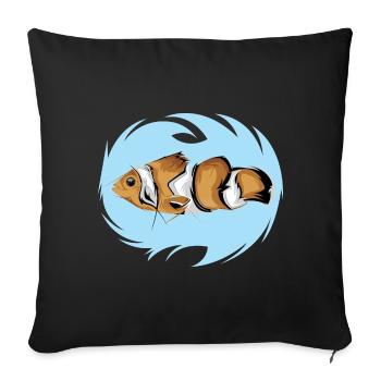 Clownfish Icon Logo icon Colors Illustration - Sofa pillowcase 17,3'' x 17,3'' (45 x 45 cm) - black - Front