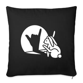 Rabbit Hand Shadow Call You! Telephone Mobile Phone - Sofa pillowcase 17,3'' x 17,3'' (45 x 45 cm) - black - Front
