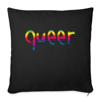 queer rainbow - Sofakissenbezug 45 x 45 cm - Schwarz - Vorne