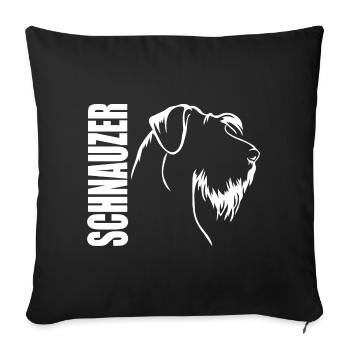 SCHNAUZER Profil Chiens Chien Wilsigns - Housse de coussin décorative 45 x 45 cm - noir - Devant
