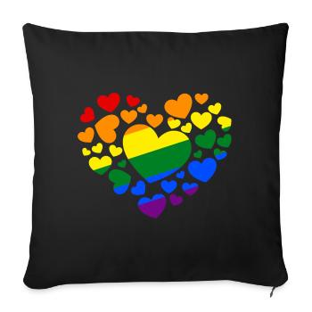 I Love LGBT - Sofa pillowcase 17,3'' x 17,3'' (45 x 45 cm) - black - Front