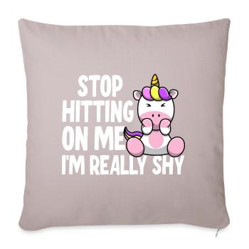 Arrêtez de me draguer, je suis timide - Housse de coussin décorative 45 x 45 cm - taupe clair - Devant