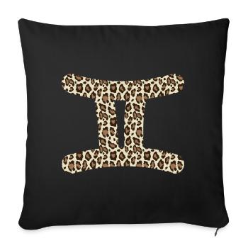 Signe du zodiaque Gémeaux - Housse de coussin décorative 45 x 45 cm - noir - Devant