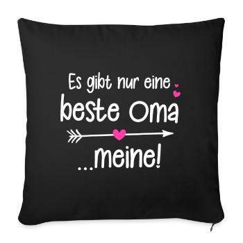 Es gibt nur eine beste Oma - Meine! Weltbeste Oma - Sofakissenbezug 45 x 45 cm - Schwarz - Vorne