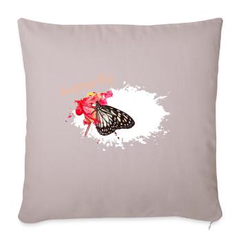 butterfly - Sofakissenbezug 45 x 45 cm - helles Taupe - Vorne