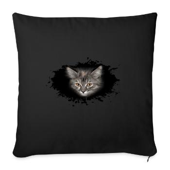 meow cat - Sofakissenbezug 45 x 45 cm - Schwarz - Vorne