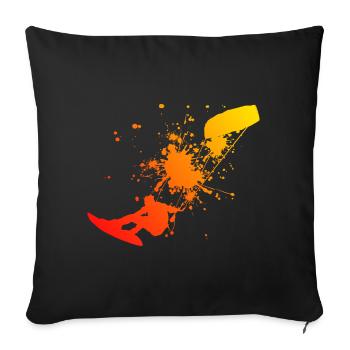 Kitesurfing Kite Men Kitesurfer Kiting - Sofa pillowcase 17,3'' x 17,3'' (45 x 45 cm) - black - Front