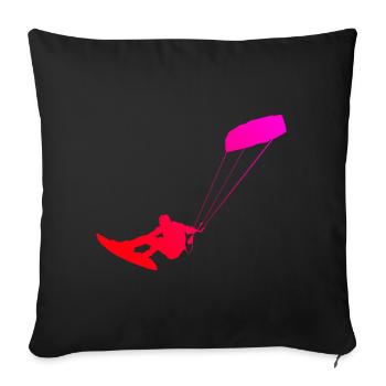 Kitesurfing Kitesurfing Kiten Kitesurfer Men - Sofa pillowcase 17,3'' x 17,3'' (45 x 45 cm) - black - Front