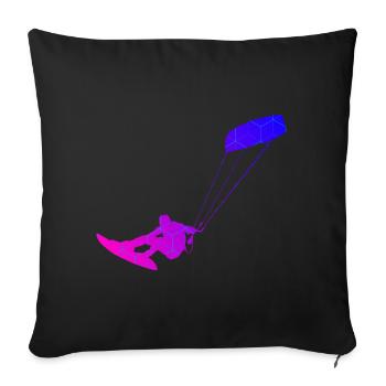Kitesurf Féminin Kitesurf Kitesurf Kitesurf Kitesurf - Housse de coussin décorative 45 x 45 cm - noir - Devant