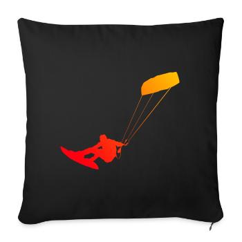 Kitesurfer Kite Kitesurf Kitesurfing Kiting - Sofa pillowcase 17,3'' x 17,3'' (45 x 45 cm) - black - Front