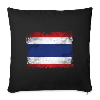 Drapeau de la Thaïlande - Housse de coussin décorative 45 x 45 cm - noir - Devant