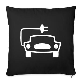 Voitures électriques - Housse de coussin décorative 45 x 45 cm - noir - Devant