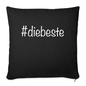 #diebeste - Weiss - Sofakissenbezug 45 x 45 cm - Schwarz - Vorne