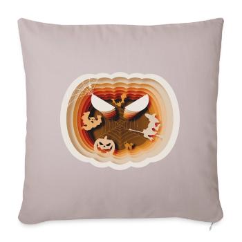Halloween Kürbis Scherenschnitt Style - Sofakissenbezug 45 x 45 cm - helles Taupe - Vorne