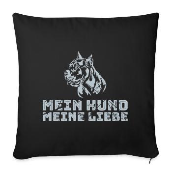Chiens Chien Chien Amour - Housse de coussin décorative 45 x 45 cm - noir - Devant