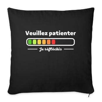 Veuillez patientez je réfléchis... - Housse de coussin décorative 45 x 45 cm - noir - Devant
